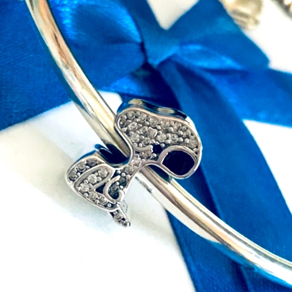 Snoopy crystals charm S925 Sterling Silver Pandora compatible - Picture 2 of 5